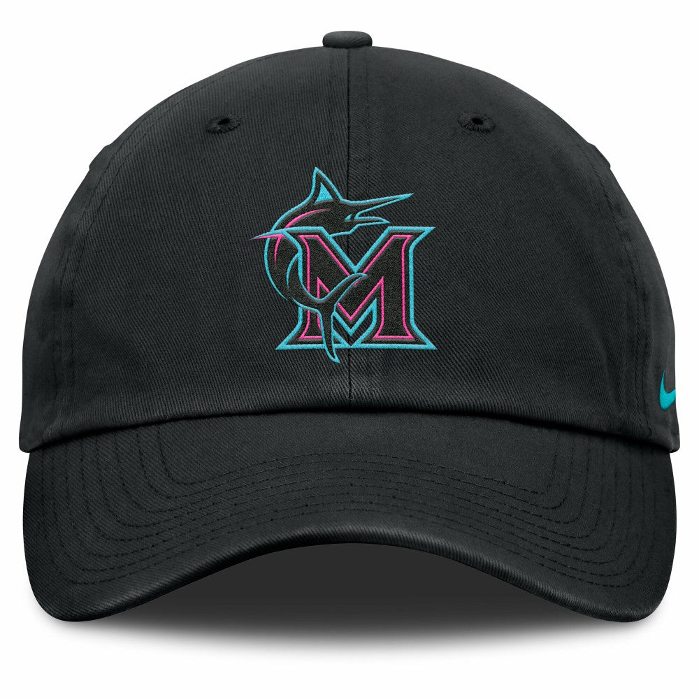 Miami Marlins Nike Unisex 2025 City Connect Club Adjustable Hat - Black Hats