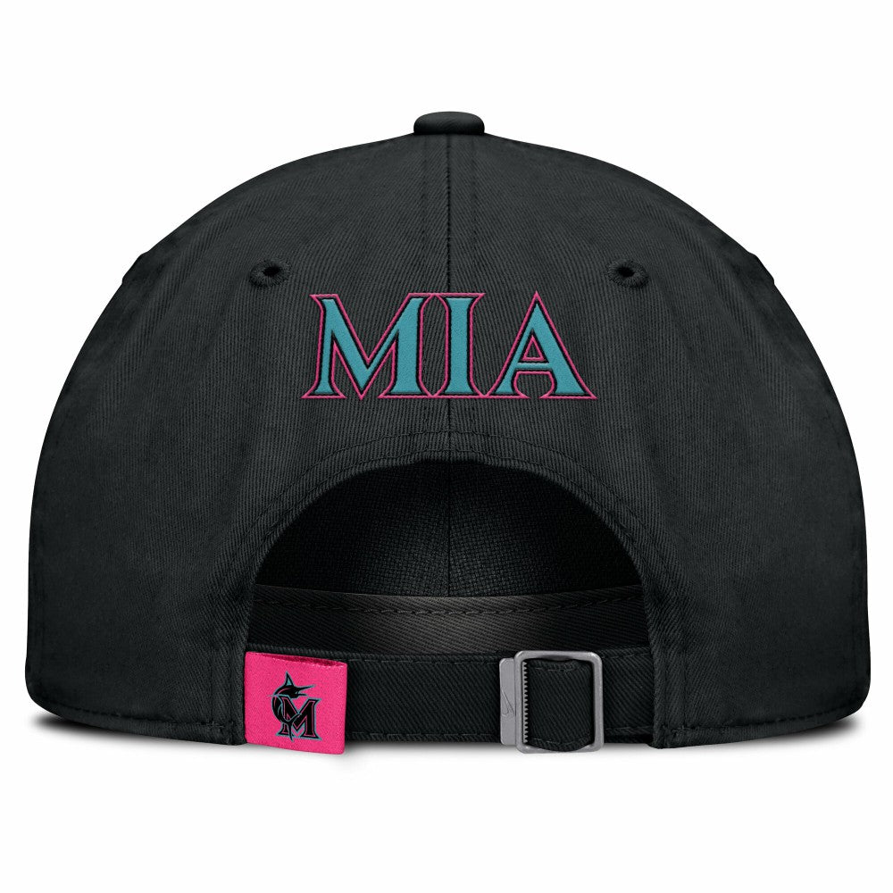 Miami Marlins Nike Unisex 2025 City Connect Club Adjustable Hat - Black Hats