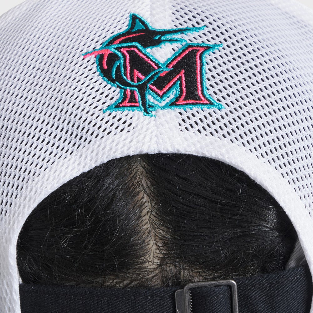 Miami Marlins Nike Unisex 2025 City Connect Trucker Adjustable Hat - Black/White Hats