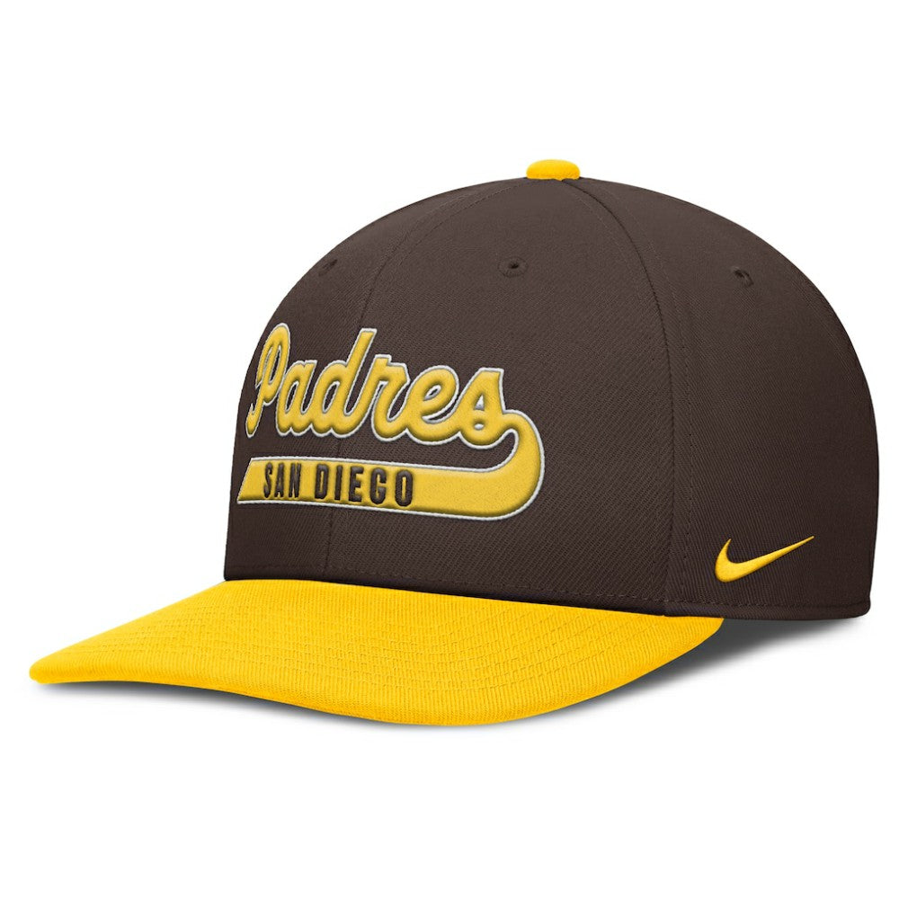 San Diego Padres Nike Pro Performance Snapback Hat - Brown/Gold Hats
