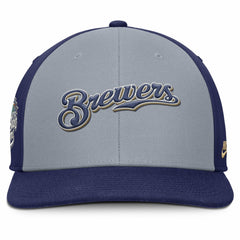 Milwaukee Brewers Nike Pro Performance Snapback Hat - Gray/Navy Hats