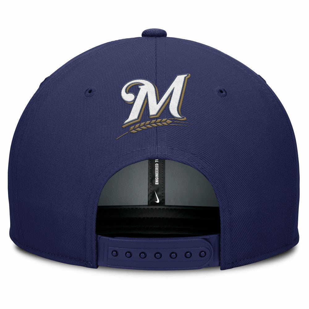 Milwaukee Brewers Nike Pro Performance Snapback Hat - Gray/Navy Hats