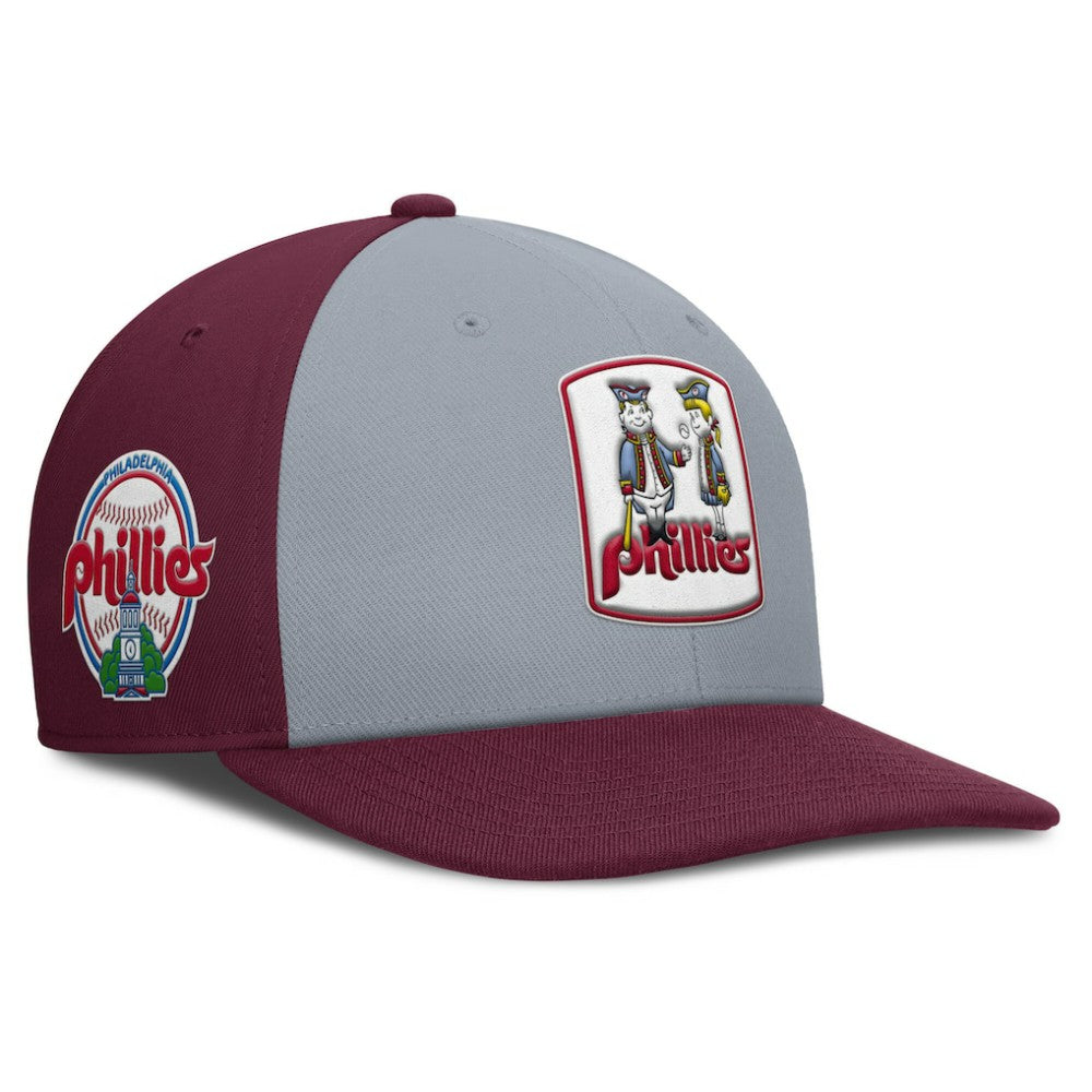 Philadelphia Phillies Nike Pro Performance Snapback Hat - Gray/Burgundy Hats