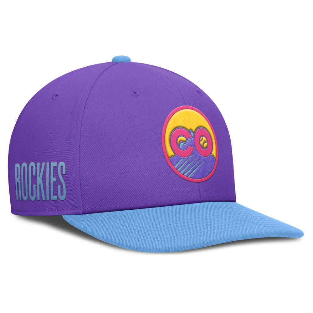 Colorado Rockies Nike 2025 City Connect Pro Performance Snapback Hat - Purple/Light Blue Hats