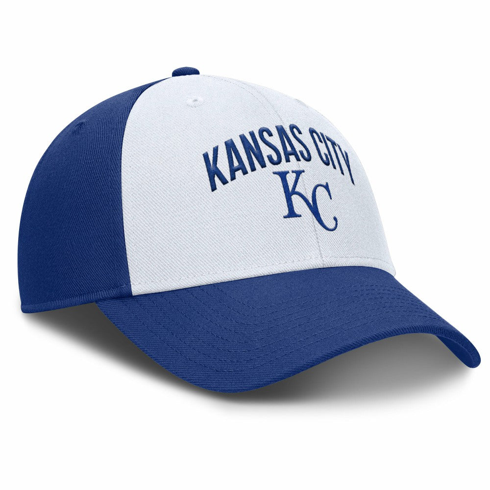 Kansas City Royals Nike Club Performance Adjustable Hat - White/Royal Hats