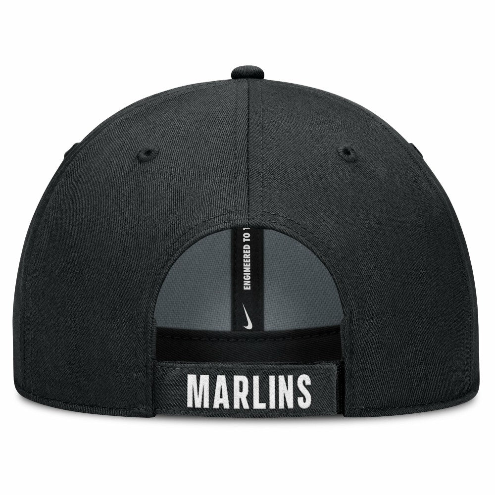 Miami Marlins Nike Club Performance Adjustable Hat - White/Black Hats
