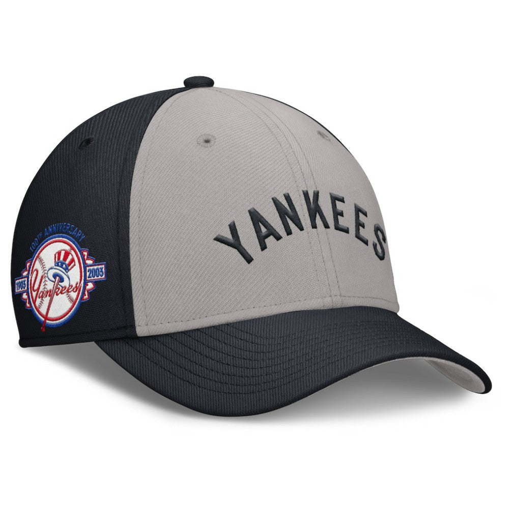 New York Yankees Nike Rise Swoosh Performance Flex Hat - Navy/Gray Hats