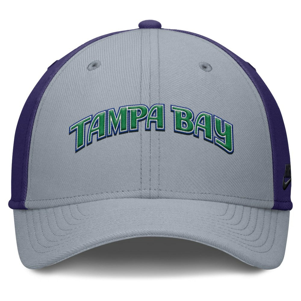 Tampa Bay Rays Nike Rise Swoosh Performance Flex Hat - Gray/Purple Hats