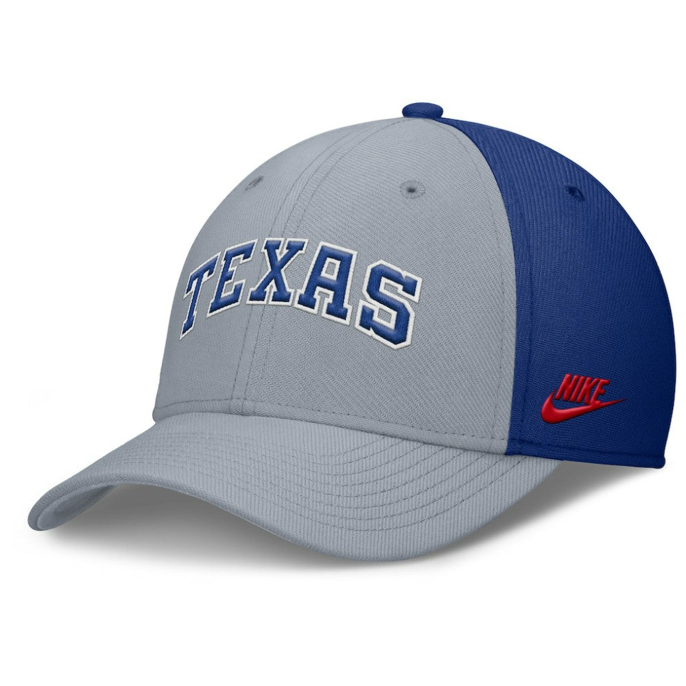 Texas Rangers Nike Rise Swoosh Performance Flex Hat - Gray/Royal Hats