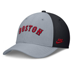 Boston Red Sox Nike Rise Swoosh Performance Flex Hat - Gray/Navy Hats