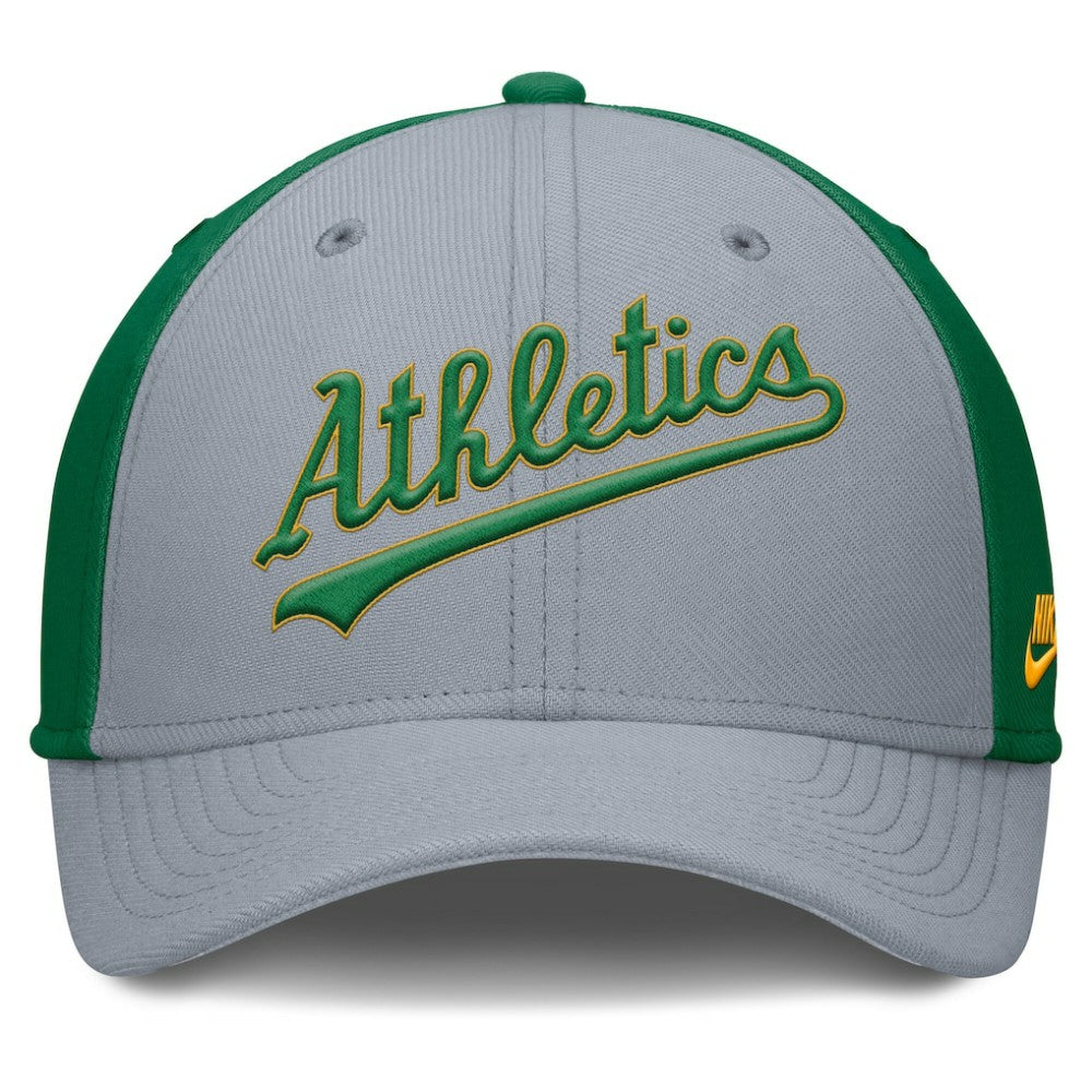 Athletics Nike Rise Swoosh Performance Flex Hat - Gray/Green Hats