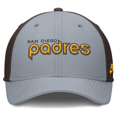 San Diego Padres Nike Rise Swoosh Performance Flex Hat - Gray/Brown Hats