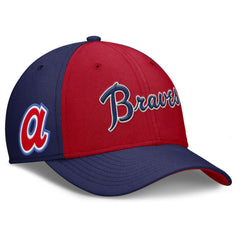 Atlanta Braves Nike Rise Swoosh Performance Flex Hat - Navy/Red Hats