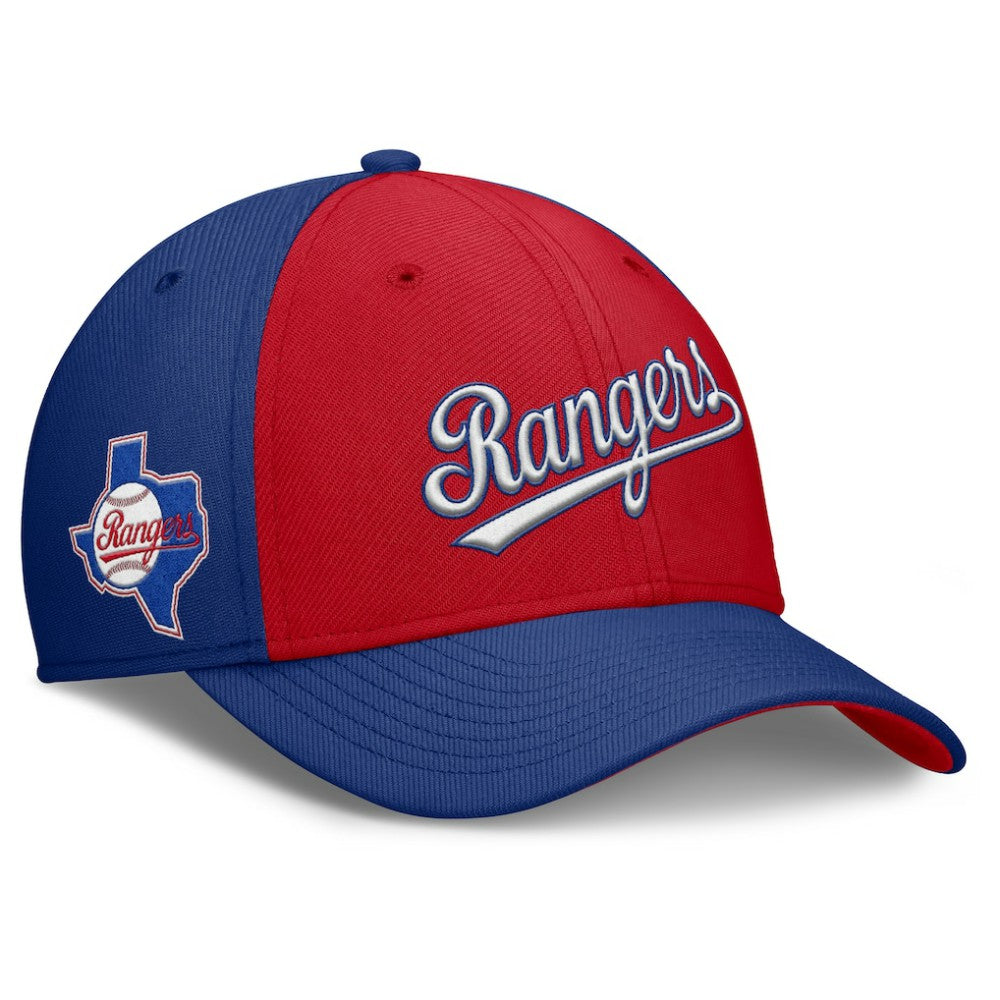 Texas Rangers Nike Rise Swoosh Performance Flex Hat - Royal/Red Hats