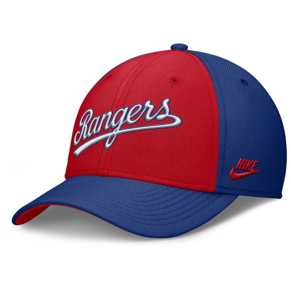 Texas Rangers Nike Rise Swoosh Performance Flex Hat - Royal/Red Hats