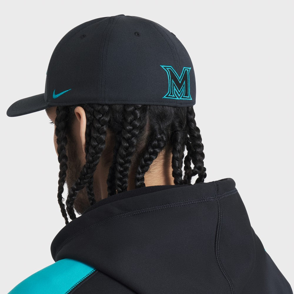 Miami Marlins Nike 2025 City Connect Performance Swoosh Flex Hat - Black Hats