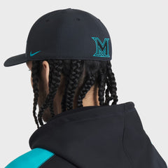 Miami Marlins Nike 2025 City Connect Performance Swoosh Flex Hat - Black Hats
