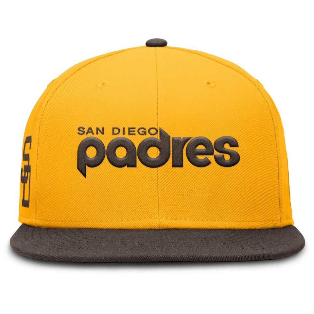 San Diego Padres Nike Cooperstown Two-Tone Dri-FIT Round Bill True Fitted Hat - Gold Hats