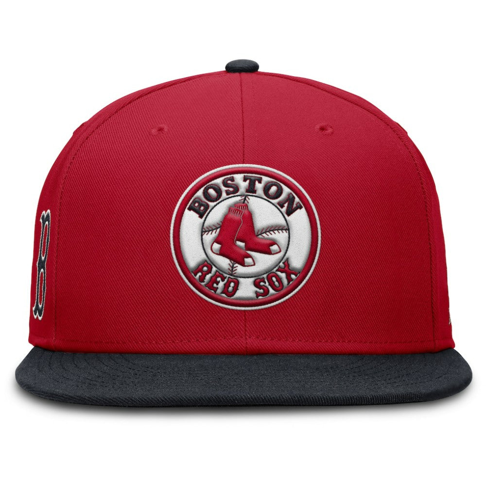 Boston Red Sox Nike Cooperstown Two-Tone Dri-FIT Round Bill True Fitted Hat - Red Hats