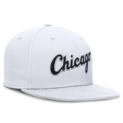 Chicago White Sox Nike Wordmark Dri-FIT Round Bill True Fitted Hat - White Hats