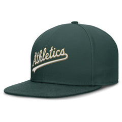 Athletics Nike Wordmark Dri-FIT Round Bill True Fitted Hat - Green Hats