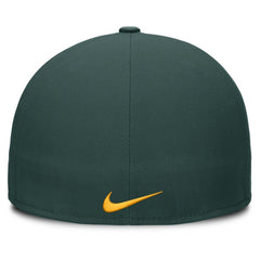Athletics Nike Wordmark Dri-FIT Round Bill True Fitted Hat - Green Hats