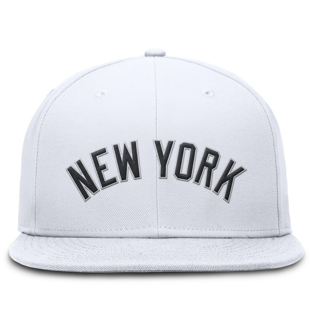 New York Yankees Nike Wordmark Dri-FIT Round Bill True Fitted Hat - White Hats