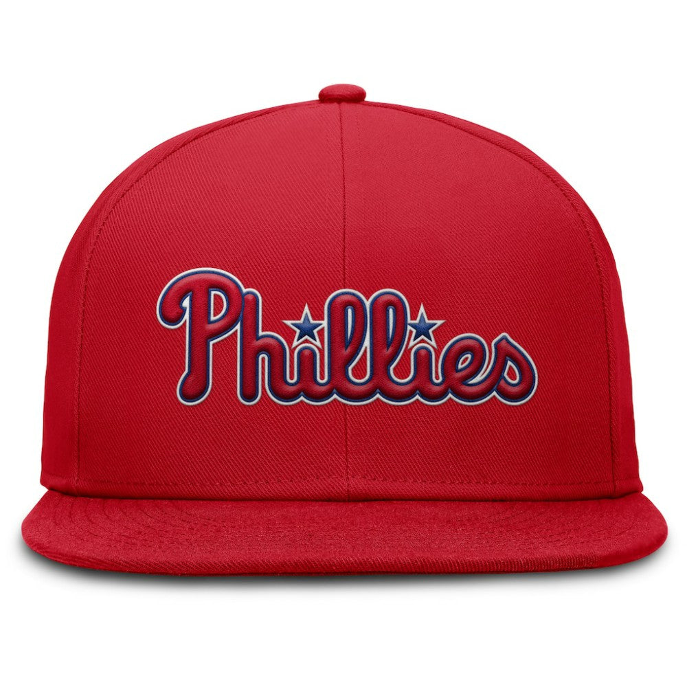 Philadelphia Phillies Nike Wordmark Dri-FIT Round Bill True Fitted Hat - Red Hats