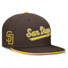 San Diego Padres Nike Primetime Dri-FIT Round Bill True Fitted Hat - Brown Hats