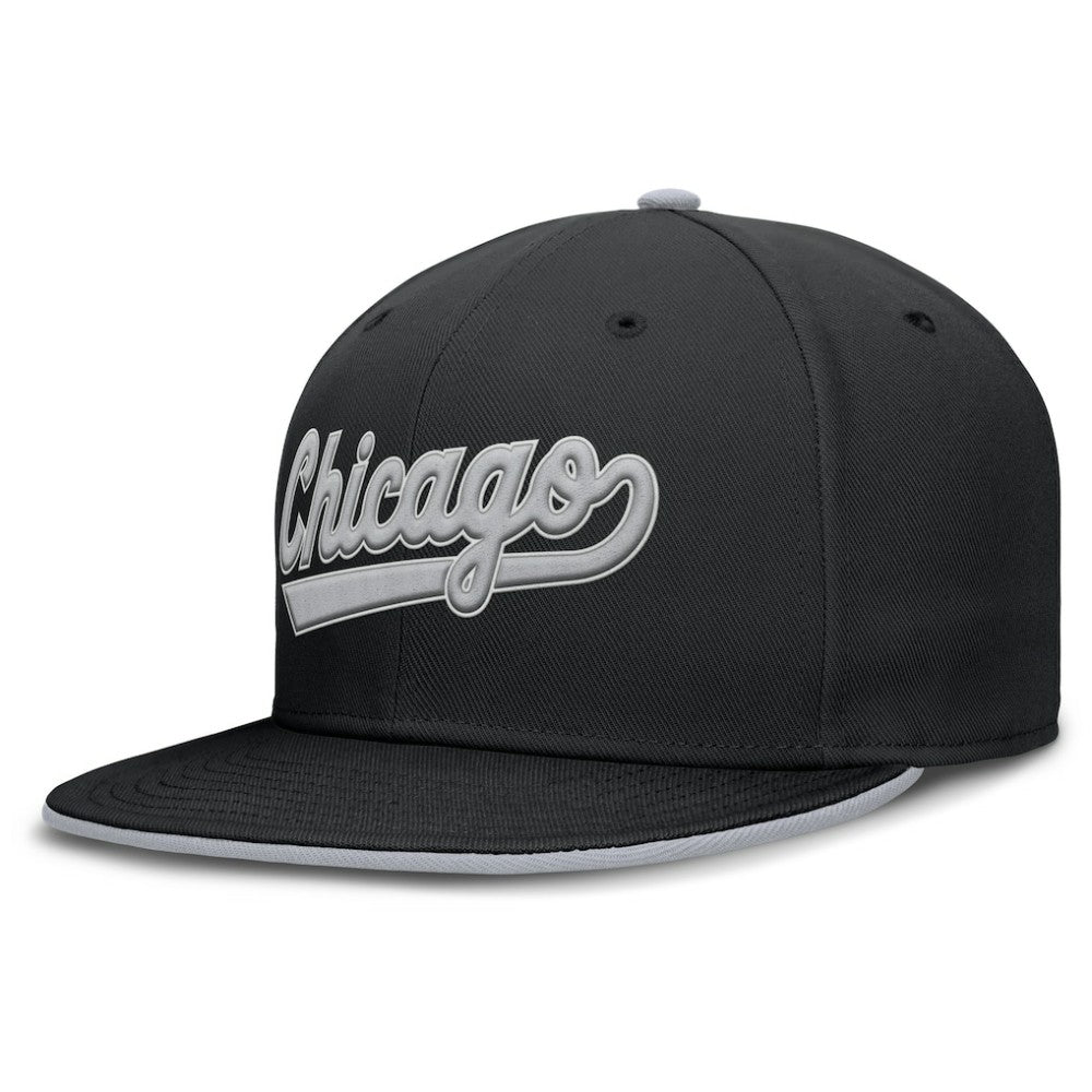 Chicago White Sox Nike Primetime Dri-FIT Round Bill True Fitted Hat - Black Hats