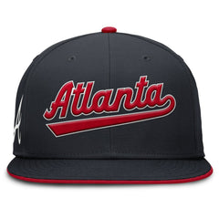 Atlanta Braves Nike Primetime Dri-FIT Round Bill True Fitted Hat - Navy Hats