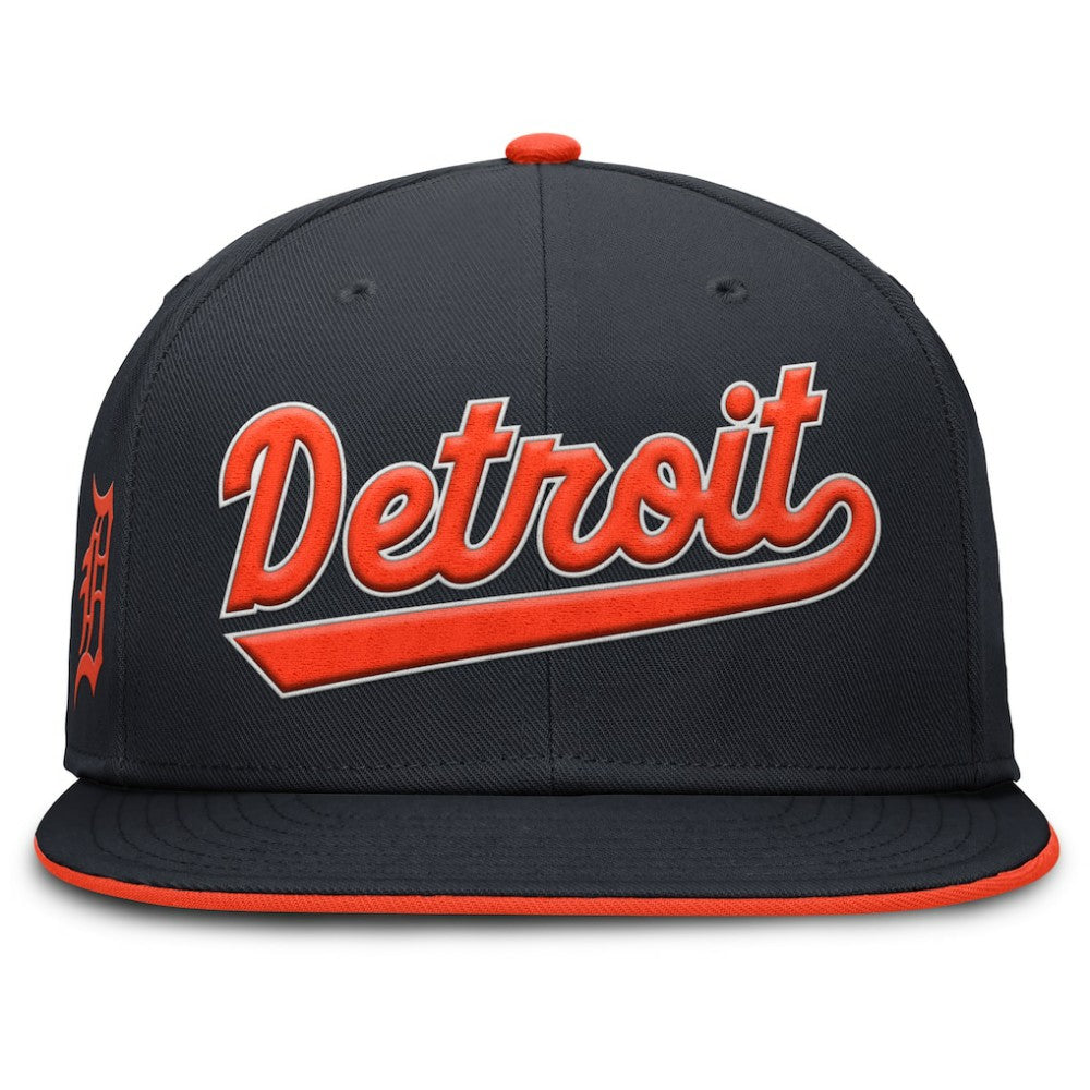 Detroit Tigers Nike Primetime Dri-FIT Round Bill True Fitted Hat - Navy Hats