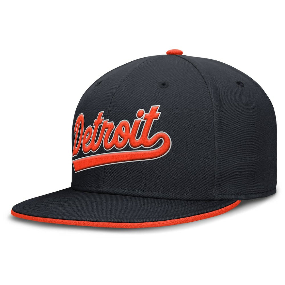 Detroit Tigers Nike Primetime Dri-FIT Round Bill True Fitted Hat - Navy Hats