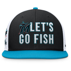 Miami Marlins Nike Pro Performance Trucker Snapback Hat - Black/Light Blue Hats
