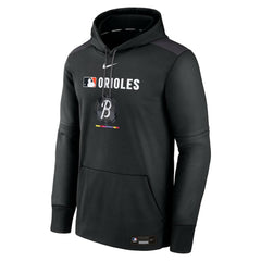 Baltimore Orioles Nike Authentic Collection City Connect Therma Pullover Hoodie - Black Hoodies