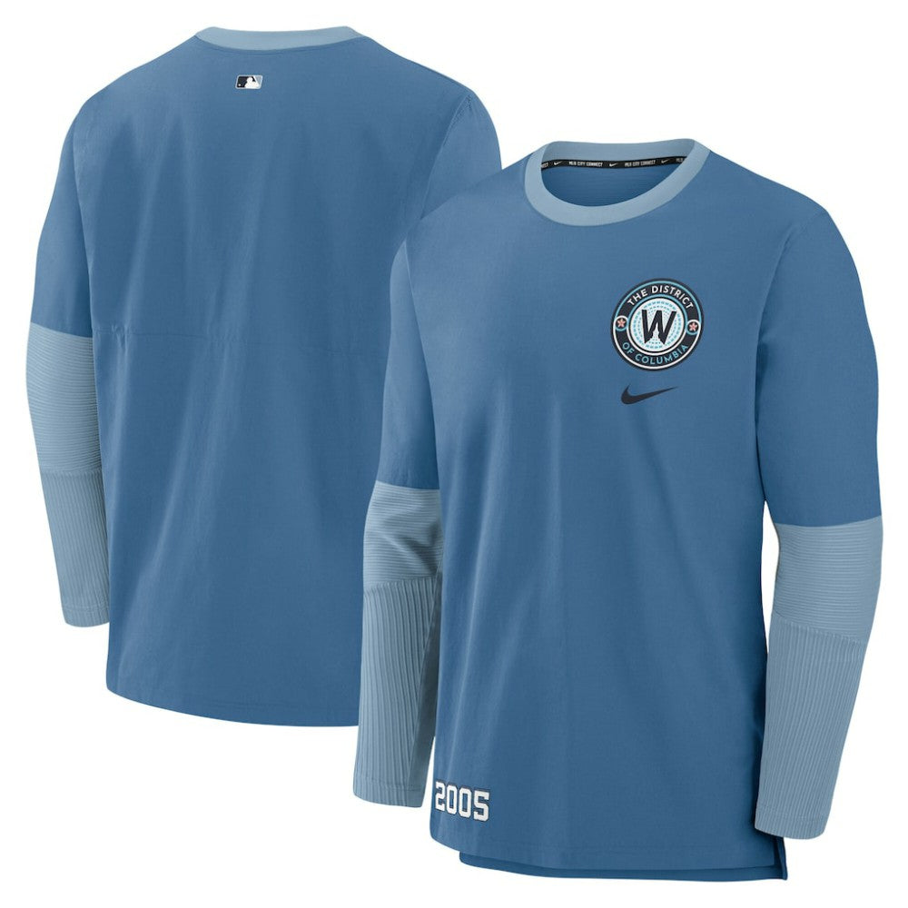 Washington Nationals Nike 2025 City Connect Authentic Collection Player Dri-FIT Lightweight Pullover - Blue Pullover