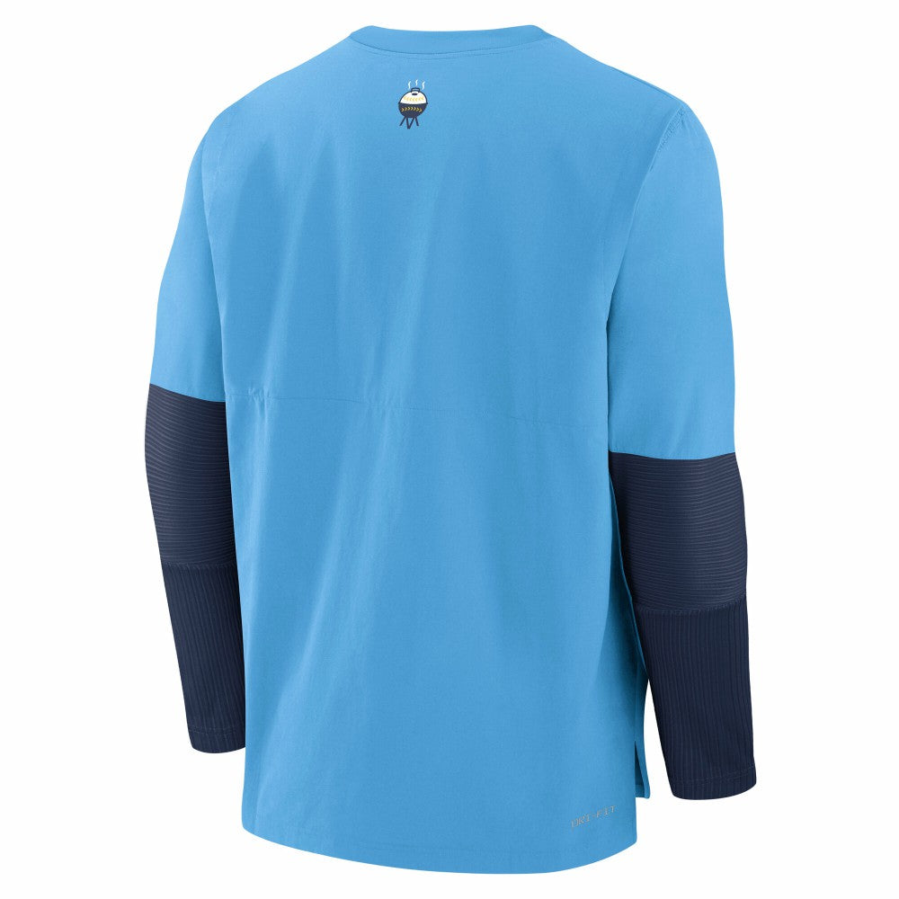 Milwaukee Brewers Nike 2025 City Connect Authentic Collection Player Dri-FIT Lightweight Pullover - Light Blue Pullover