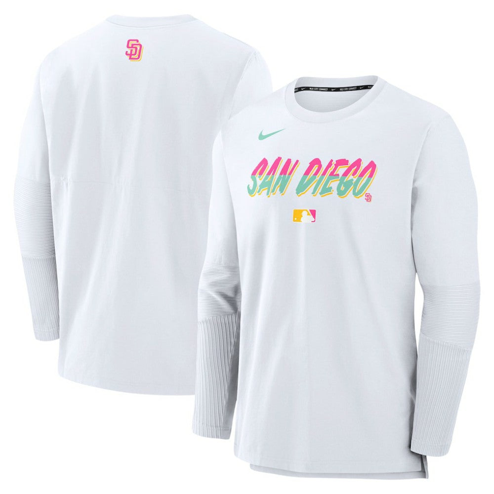San Diego Padres Nike 2025 City Connect Authentic Collection Player Dri-FIT Lightweight Pullover - White Pullover