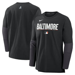 Baltimore Orioles Nike 2025 City Connect Authentic Collection Player Dri-FIT Lightweight Pullover - Black Pullover