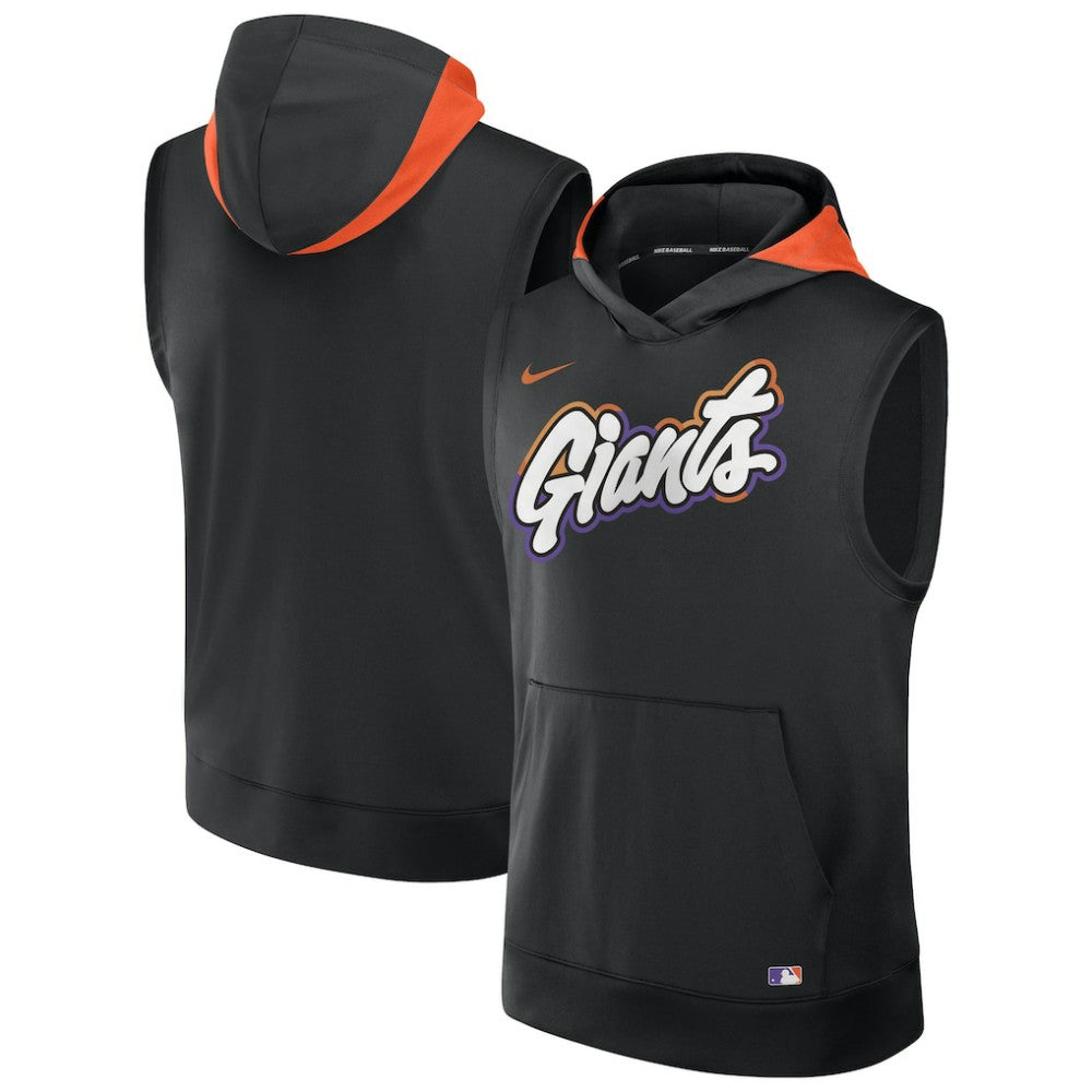 San Francisco Giants Nike 2025 City Connect Authentic Collection Dri-FIT Sleeveless Hoodie - Black Hoodies