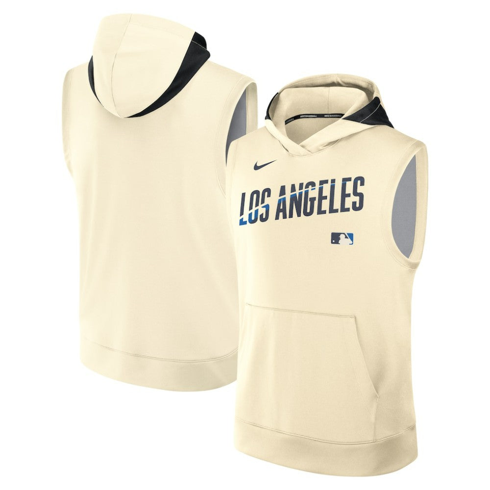 Los Angeles Dodgers Nike 2025 City Connect Authentic Collection Dri-FIT Sleeveless Hoodie - Cream Hoodies