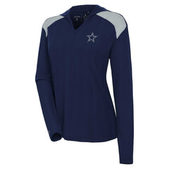 Dallas Cowboys Antigua Women's Opulent Long Sleeve Hoodie T-Shirt - Navy Hoodies