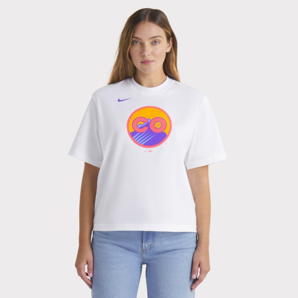 Colorado Rockies Nike 2025 City Connect Logo T-Shirt - White T-shirts