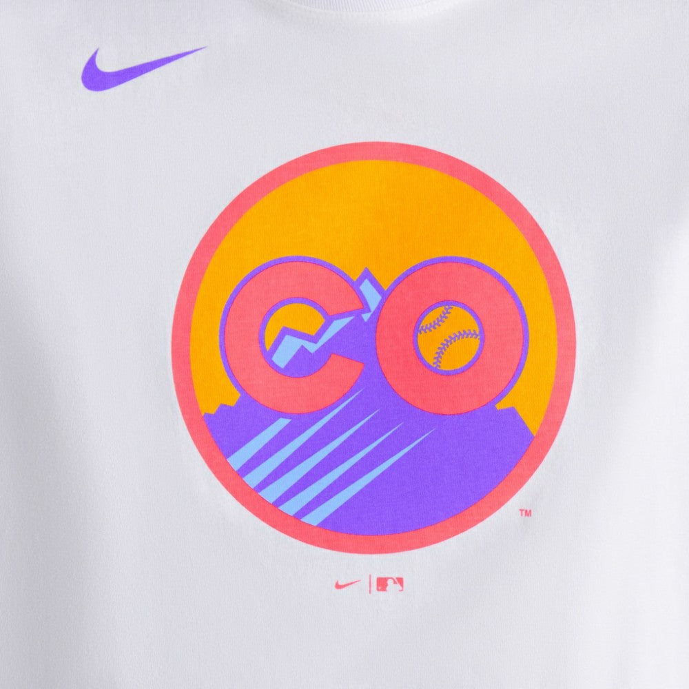 Colorado Rockies Nike 2025 City Connect Logo T-Shirt - White T-shirts
