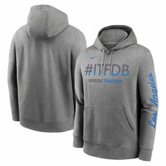 Los Angeles Dodgers Nike City Connect Club Hoodie - Heather Charcoal Hoodies