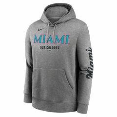 Miami Marlins Nike City Connect Club Hoodie - Heather Charcoal Hoodies