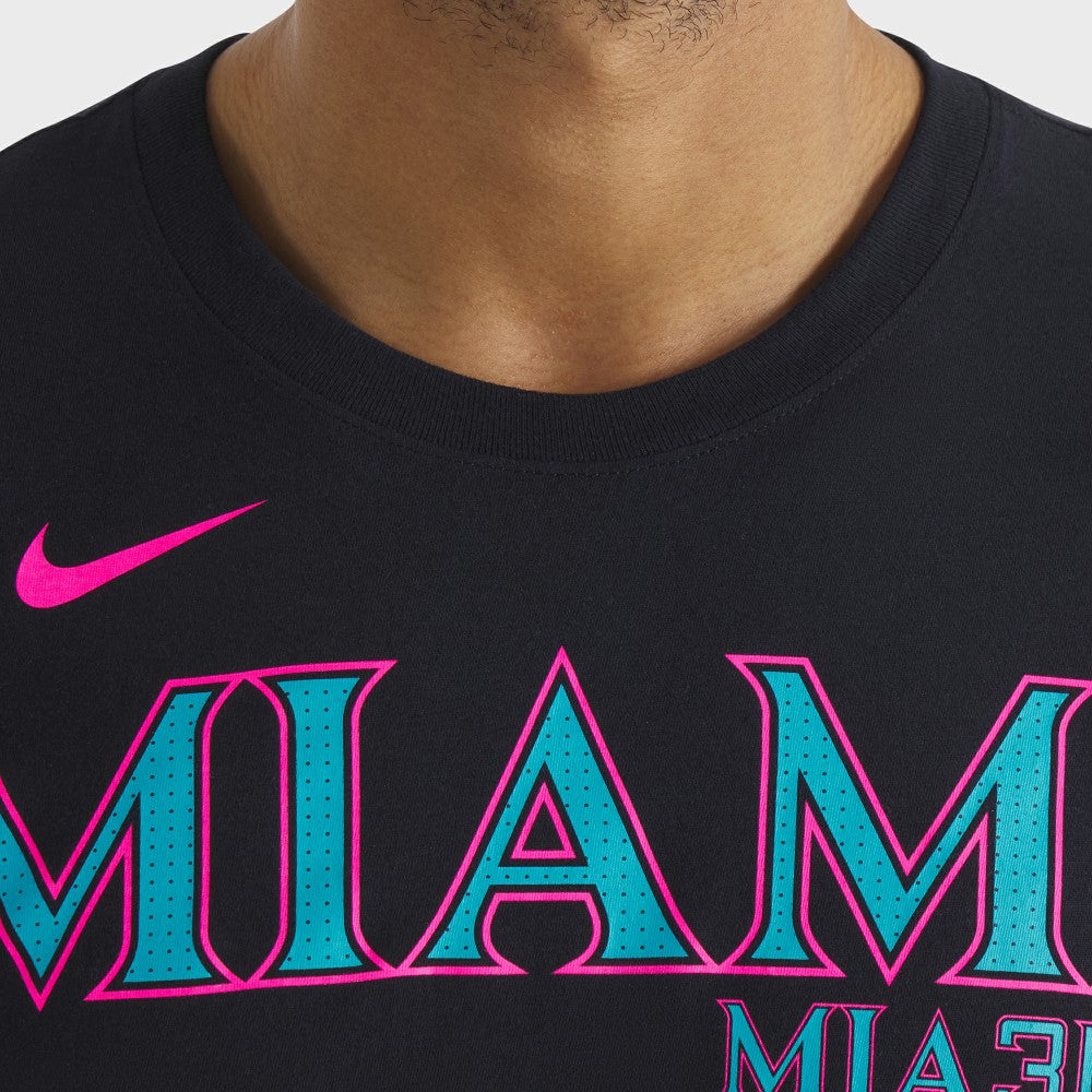 Miami Marlins Nike City Connect Wordmark T-Shirt - Black T-shirts