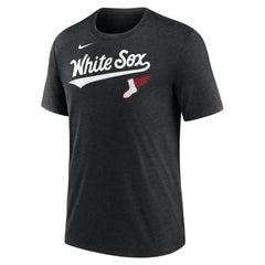 Chicago White Sox Nike City Connect Script Tri-Blend T-Shirt - Heather Black T-shirts