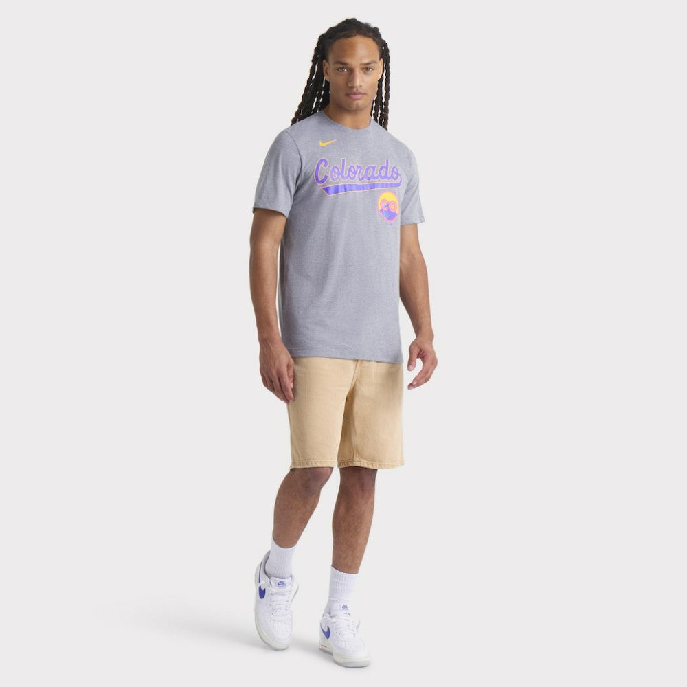 Colorado Rockies Nike City Connect Script Tri-Blend T-Shirt - Heather Charcoal T-shirts