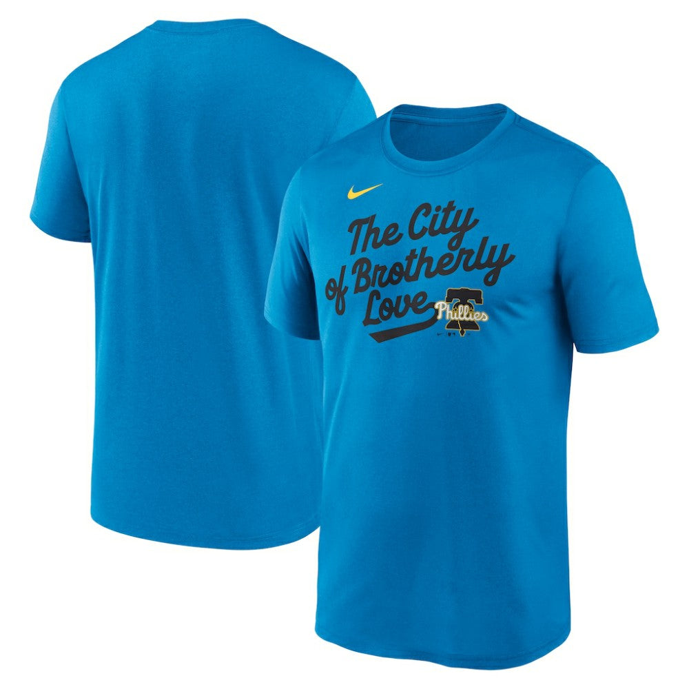 Philadelphia Phillies Nike City Connect Team Phrase Script Legend Performance T-Shirt - Blue T-shirts